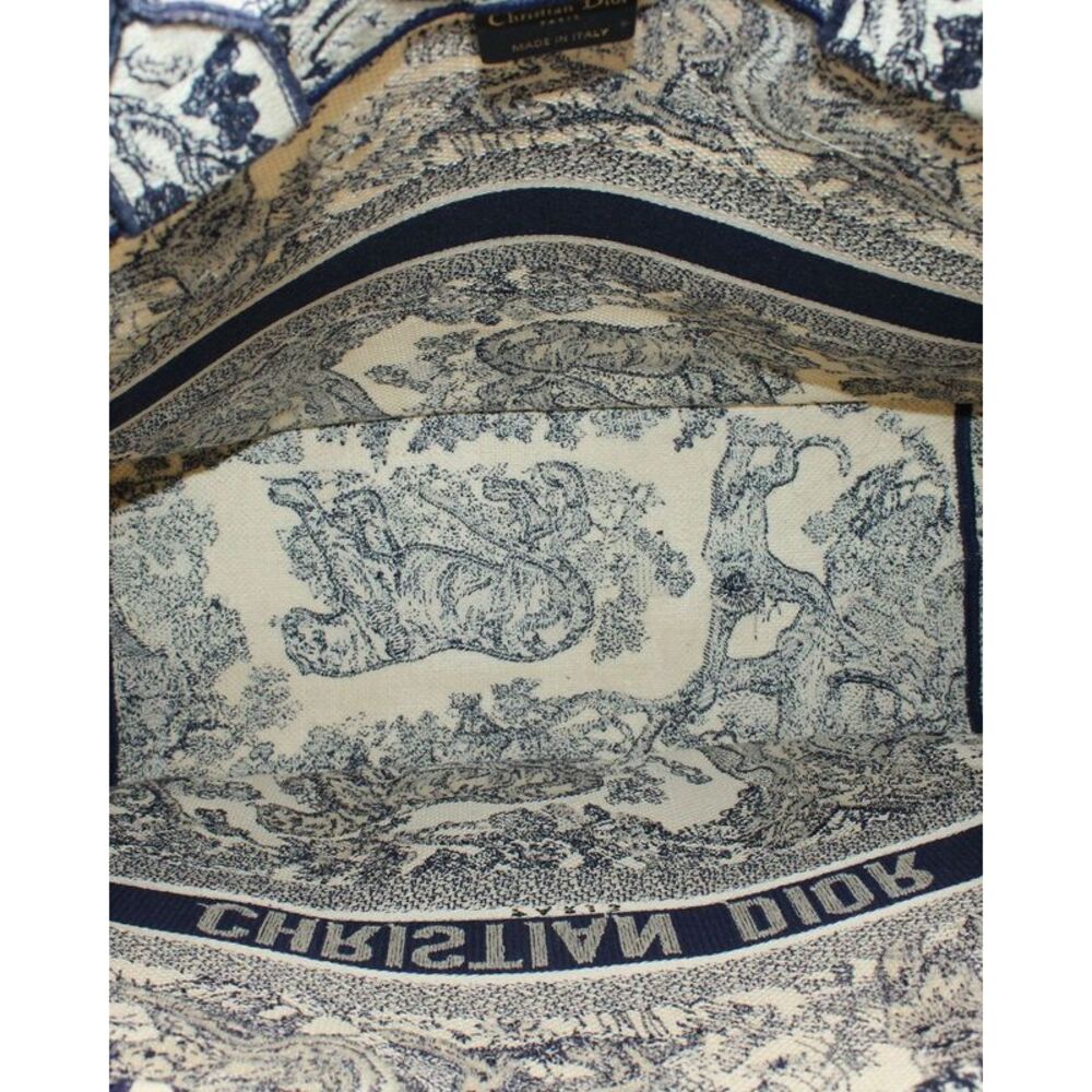 Dior Book Small Tote Bag in Navy Blue Canvas - Picture 9 of 10